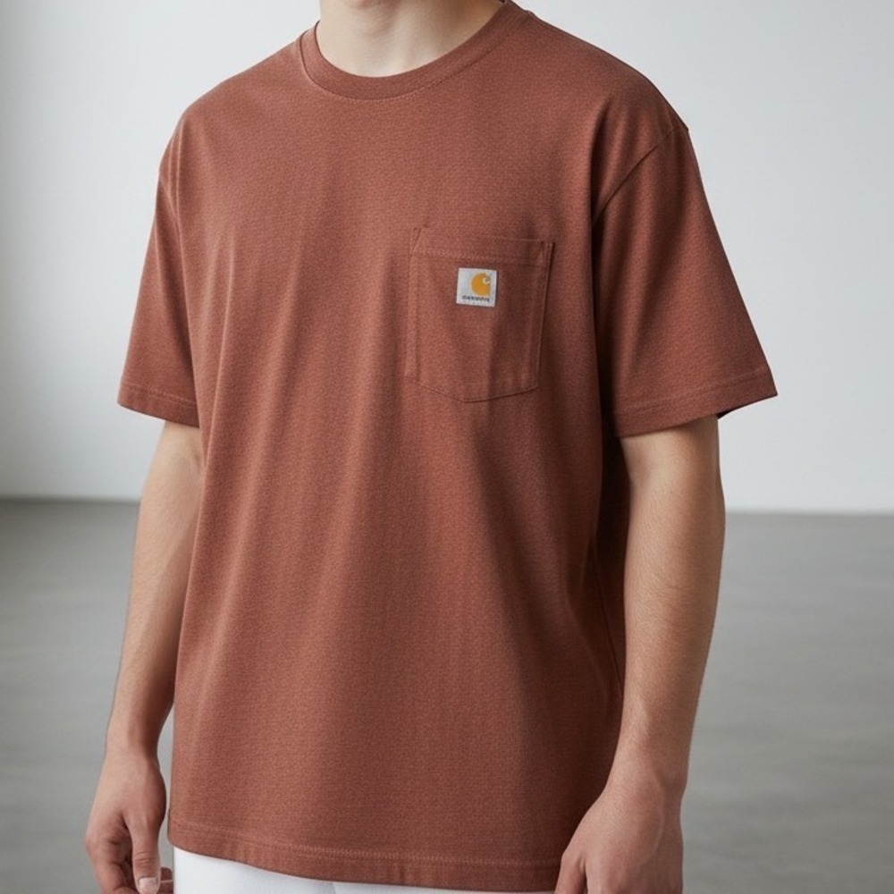 Carhartt K87 Mens Large Short Sleeve Pocket T-Shirt Original Fit‎ Burnt Orange